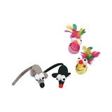 Al-Kar Ticaret Peluş Kedi Otlu Oyuncak Set 2li 6cm - 01-Mavi