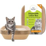 Al-Kar Ticaret Sift (6'lı Paket) Tek Kullanımlık Kedi Kumu Kutusu, Sürdürülebilir, Temiz - Büyük, 6'lı Paket - Option-1