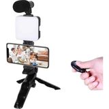 Al-Kar Ticaret Telefon Tutucu LED Işıklı Kumandalı Mikrofon Telefon Vlog Video Kayıt