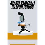 Al-Kar Ticaret Tripod Telefon Tutucu Kumandalı Mikrofon LED Işık Vlog Video Kayıt