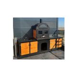 Al-Mak Outdoor Kitchen 4 Kapaklı Tezgahlı Fırınlı Barbekü & Şömine & Mangal