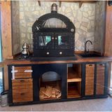 Al-Mak Outdoor Kitchen Tezgahlı Fırınlı Barbekü & Mangal