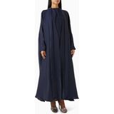 Al Mraikn Şık 3 Parça Abaya Seti Organze Pamuk ile Zarafeti Yakalayın - Lacivert - 59