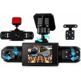 Al-tech Bilişim 4 Kameralı Araç Içi Kamera Full Hd 1080P Gece Görüşlü G-Sensörlü Döngüsel Kayıt Oto Kamera Sistemi - Siyah