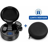 Al-tech Bilişim T100 Bluetooth Kablosuz Kulaklık LED Göstergeli Dokunmatik Sensörlü Taşıma Çantası Hediyeli - Siyah