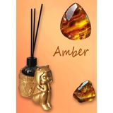 Al Ver Gülüm Amber Esanslı Oda Kokusu-Çubuklu Cam Şişe 50Ml -Kedi Kız Figürlü Biblo Tasarım