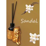 Al Ver Gülüm Sandal Esanslı Oda Kokusu-Çubuklu Cam Şişe 50Ml -Kedi Kız Figürlü Biblo Tasarım