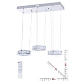 Ala Aydinlatma Plaket Kristal Tasli Krom Paslanmaz Ledli Kumandali Avize Al-581-3S Krom0