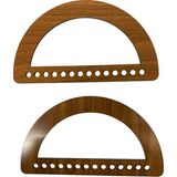 Ala Depo Ahşap Çanta Sapı MDF Kulp Ceviz Renkli 1 Çift 20cm x 12cm Lazer Kesim Özellikli - Standart