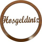 Ala Depo Ahşap Hoşgeldiniz Makrome Kasnak Kapı Süsü Ceviz - Renkli