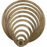 Ala Depo Ahşap Makrome Halkası Renkli Duvar Kapı Süsü Kasnağı Meşe 10'lu 3mm MDF Malzeme