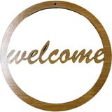 Ala Depo Ahşap Welcome Makrome Kasnak Kapı Süsü Açık Meşe 30 cm - Renkli