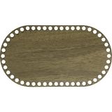 Ala Depo Oval Ahşap Sepet Tepsi Tabanı Açık Meşe 22 x 12 cm 3 mm MDF Çift Yüz Dayanıklı Malzeme