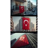 Ala Dizayn Türk Bayrağı Alpaka 1. Sınıf Kumaş 1000X1500 cm 140 G/m² 1 Adet - Ev, Balkon ve Tören Kullanıma Uygun