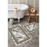 ALAADDİN CARPET Kaymaz Tabanlı Yıkanabilir 2 Li Set 60x100 50x60 Banyo Halısı Banyo Paspası Klozet Takımı