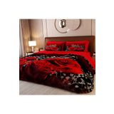 Alaca Home Collection 6 Parça Kırmızı Gül Çift Kişilik Nevresim Takımı