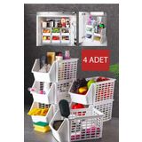 Alacarte 4 Adet Sebze , Meyve , Oyuncak Sepeti, Banyo Organizeri Beyaz Set
