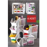 Alacarte 6 Adet Sebze , Meyve , Oyuncak Sepeti, Banyo Organizeri Beyaz Set