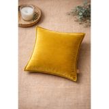 Alacastore Düz Renk Sarı Kadife Kırlent Kılıfı 43x43