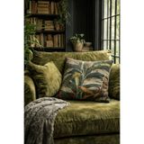 Alacastore Yaprak Desen Natura Kadife Kırlent Kılıfı 44x44