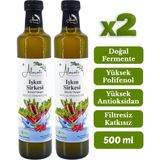 Alaçatı Işkın Sirkesi Yüksek Polifenol ve Antioksidan Doğal Fermantasyon - Ravent Vinegar 500 ml X2 Adet - 1 lt