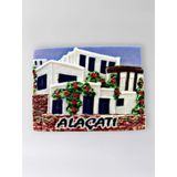 Alaçatı Polyester Kabartmalı Magnet 7,5 X 5,5 Cm Dekoratif Hediyelik Buzdolabı Süsü (Kod:1581)