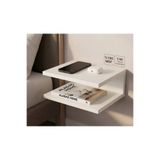 ALADAĞ HOME Beyaz 2 Katlı Yatak Yanı Duvar Rafı Komodin 25x25 cm %100 MDF