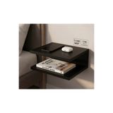 ALADAĞ HOME Siyah 2 Katlı Yatak Yanı Duvar Rafı Komodin 25x25 cm %100 MDF