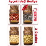 Aladeeb Kabak, Sarı Karpuz Çekirdeği ve Soslu Yer Fıstığı 3’lü Kuruyemiş Set + 500G Ayçekirdeği Hediye - 500 gr