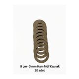 aladepo ( 10 Adet ) Ham Mdf Vidasız 9 Cm Çapında Kasnak Seti Düş Kapanı Ve Makrome Örgü Çemberi