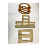 aladepo Ahşap Çanta Sapı Mdf Kulp (3 Çift)