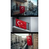 AlaDizayn Türk Bayrağı Raşel Kumaş 120x180 cm 1 Adet Dış Mekan Kullanımı İçin Dayanıklı Kırmızı