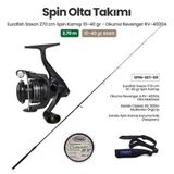 Alamatra Eurofish Saxon 270 cm 10-40 gr Spin Kamışı + Okuma Revenger A RV-4000A Spin Makinesi + Spin Set 69