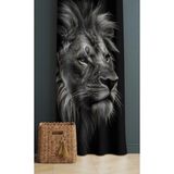 Alamodecor Aslan Model Siyah Beyaz Model Tek Kanat Genç Odası Fon Perde - Sütlü Kahve - 140 x 260 cm