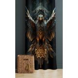 Alamodecor Ateş ve Kartal Model Tek Kanat Genç Odası Fon Perde - Sütlü Kahve - 140 x 250 cm
