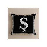 ALAMODECOR Harfli Çift Taraflı Dijital Baskılı Kırlent Yastık Kılıfı - Ş Harfi - (1 ADET)43x43 Cm