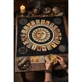 ALAMODECOR Tarot Kart Güneş Ay Desenli Astrolojik Desenli Tarot Örtüsü | Sunak Örtüsü