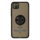 Alan Şanslı Huawei Y5P Montreal Yüzüklü Silikon Kapak Siyah Cep Telefonu Kılıfı