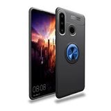 Alan Şanslı Huawei Y6P Range Yüzüklü Silikon Siyah Mavi Kılıf
