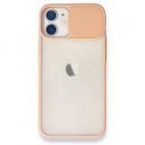 Alan Şanslı iPhone 11 Pembe Palm Buzlu Kamera Sürgülü Silikon Kılıf