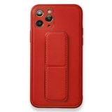 Alan Şanslı iPhone 11 Pro Kırmızı Coco Deri Standlı Kapak Kılıf