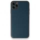 Alan Şanslı iPhone 11 Pro Mavi Coco Deri Silikon Kapak Kılıf