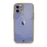 Alan Şanslı iPhone 12 Beyaz Liva Taşlı Silikon Kılıf