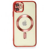 Alan Şanslı iPhone 12 Kross Magneticsafe Kapak Kırmızı Cep Telefonu Kılıfı