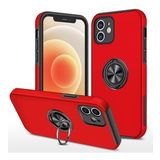 Alan Şanslı Iphone 12 Mini Elit Yüzüklü Kapak Kırmızı Kılıf
