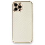 Alan Şanslı iPhone 12 Pro Max Coco Karbon Silikon Beyaz Kılıf