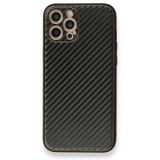 Alan Şanslı iPhone 12 Pro Max Coco Karbon Silikon Siyah Kılıf