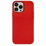 Alan Şanslı iPhone 13 Pro Max Asya Kırmızı Deri Silikon Kılıf