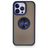 Alan Şanslı iPhone 13 Pro Max Montreal Yüzüklü Lacivert Silikon Kapak Kılıf