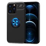 Alan Şanslı iPhone 13 Pro Max Range Yüzüklü Siyah-Mavi Silikon Kılıf